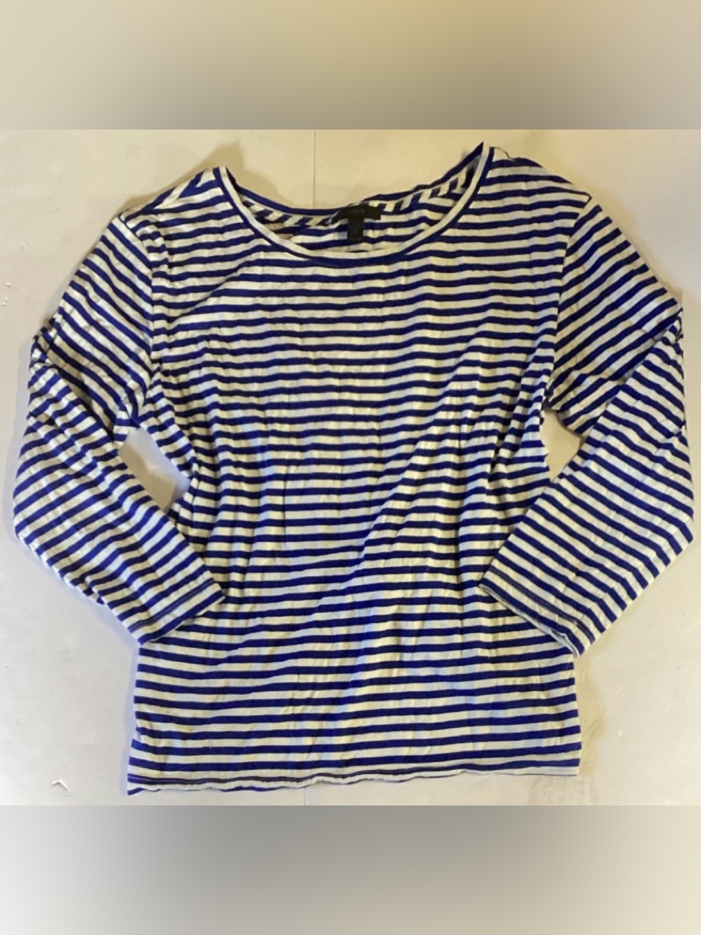 J-Crew Blue And White Stripe Long Sleeve Top